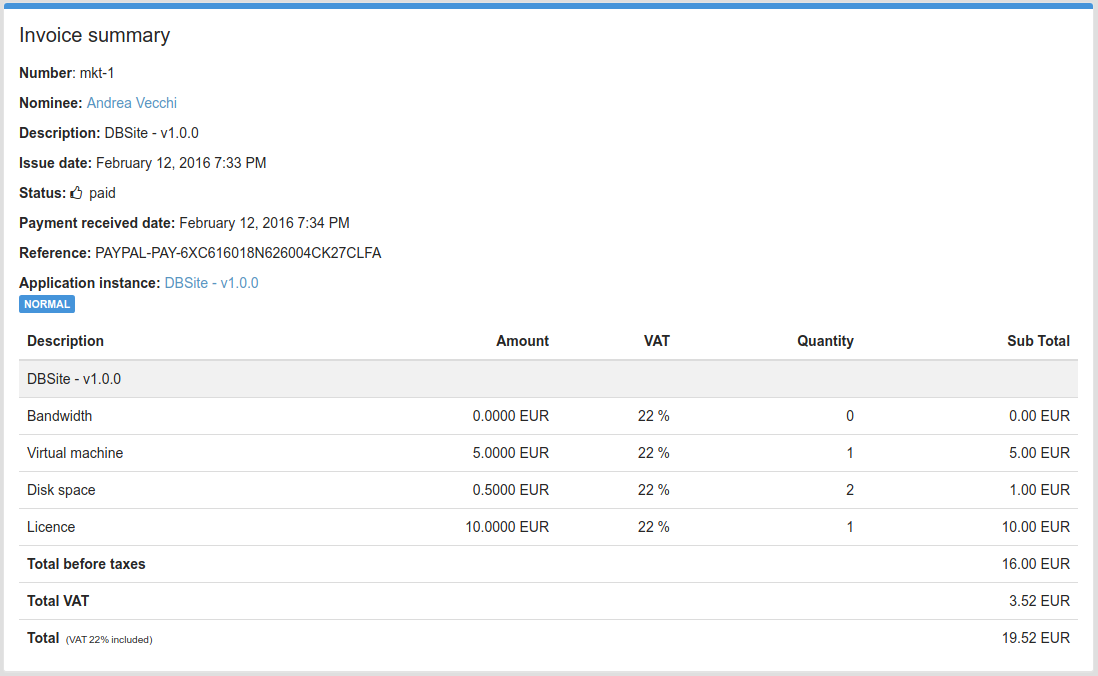 managed product invoice